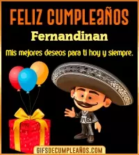 GIF Feliz cumpleaños con mariachi Fernandinan